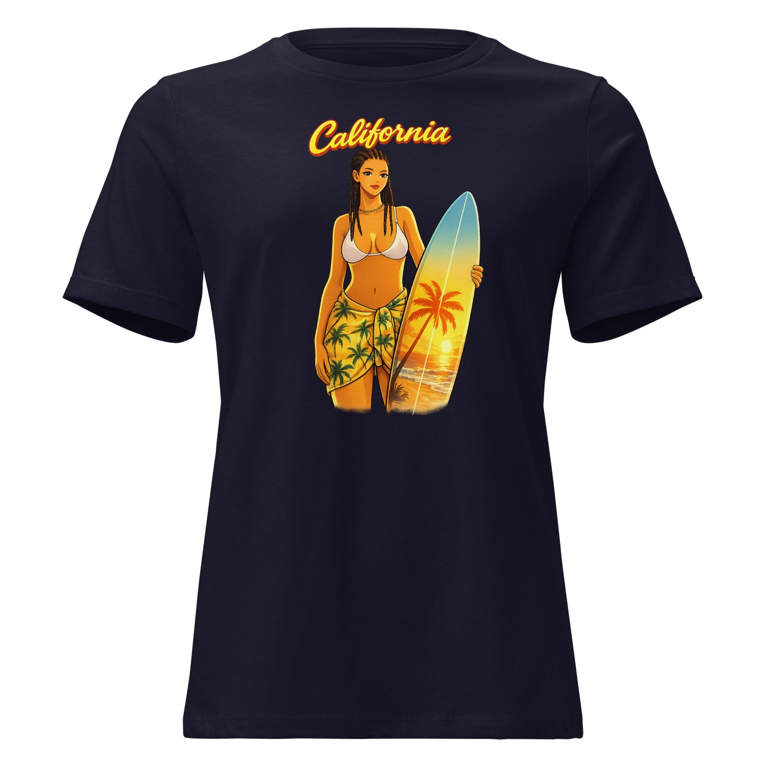 T-shirt femme LILA™ Boldness California Edition coupe relaxed, style caribéen Guadeloupe